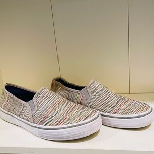 Keds Double Decker Woven Rainbow Stripe Slip On Tennis Shoes Sz 8.5